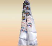 Katha tibétaine 8 signes auspicieux verte - 190 x 44 cm